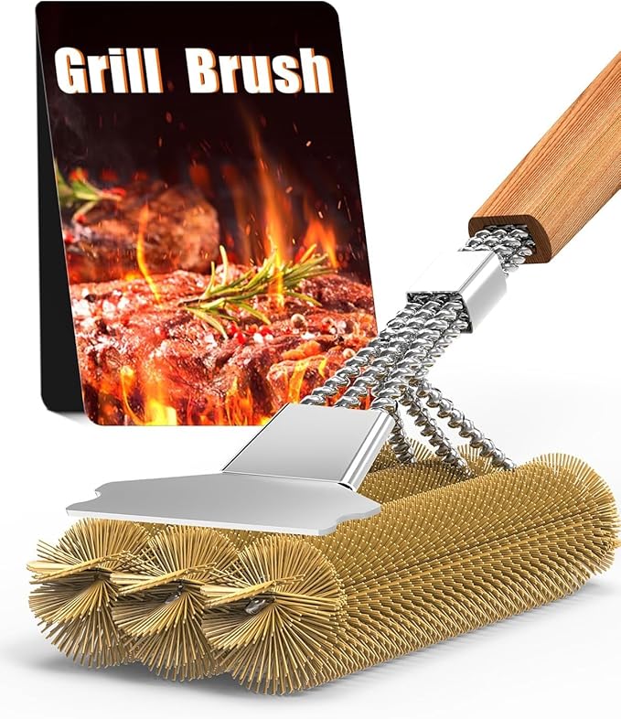 Hazens Grill Cleaning Brush With Wooden Handle