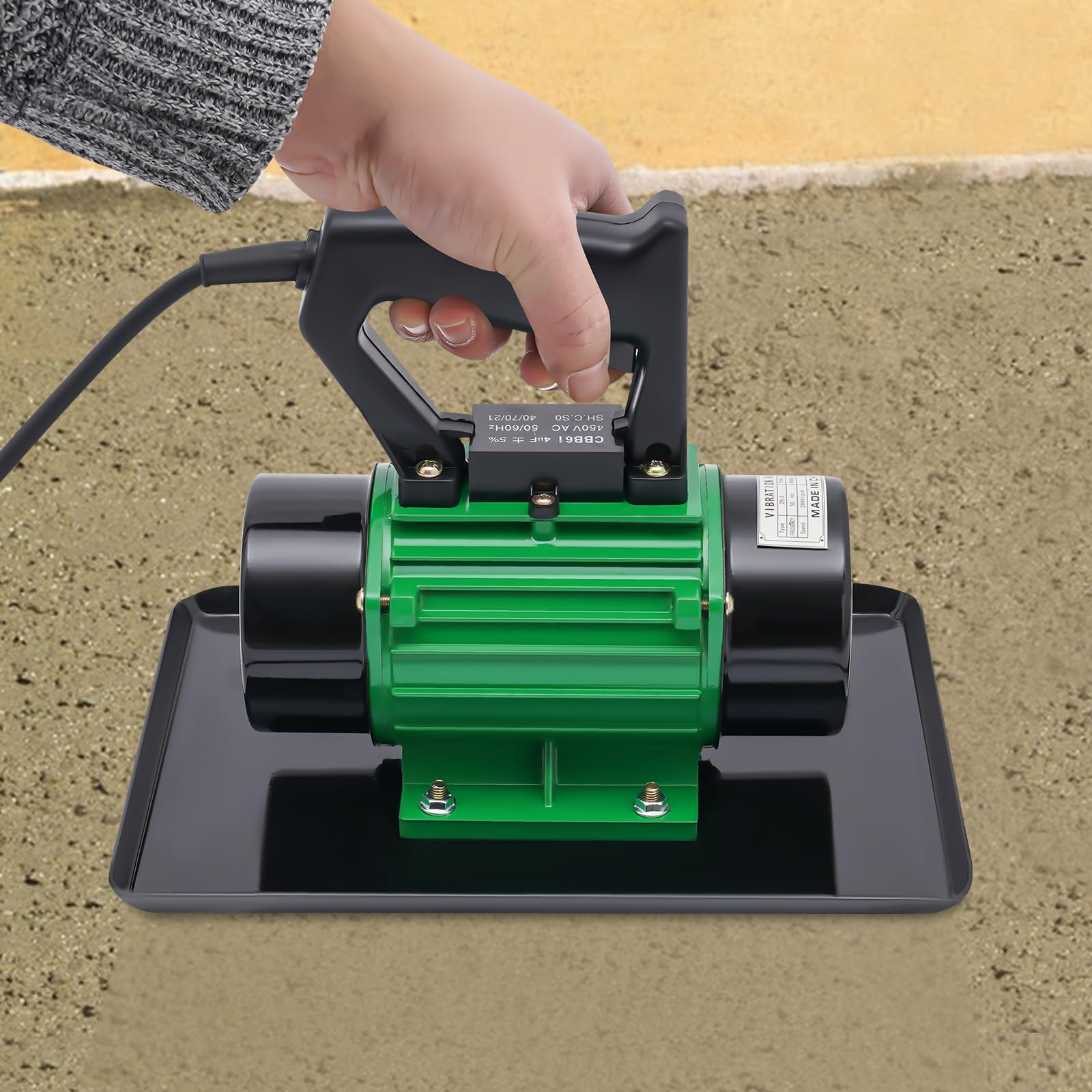 Zementglätter 250W mit Vollkupfermotor, Betonflügelglätter 3500 U/min, Vibrationskraft 100 kg, Handglättmaschine, Zementglätter, für Estrich & Beton, ideal für Straßenbau, Hausbau, Brücken, Dämme