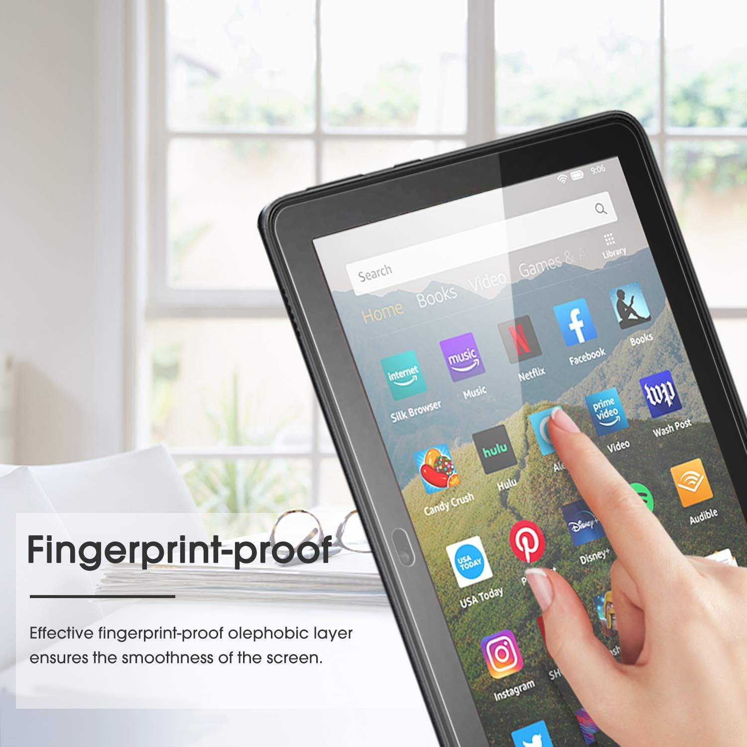 OMOTON [4-Pack] Screen Protector for All-New Fire HD 8/ Fire HD 8 Plus/Fire HD 8 Kids (10th Generation, 2020 Release), High Definition Film
