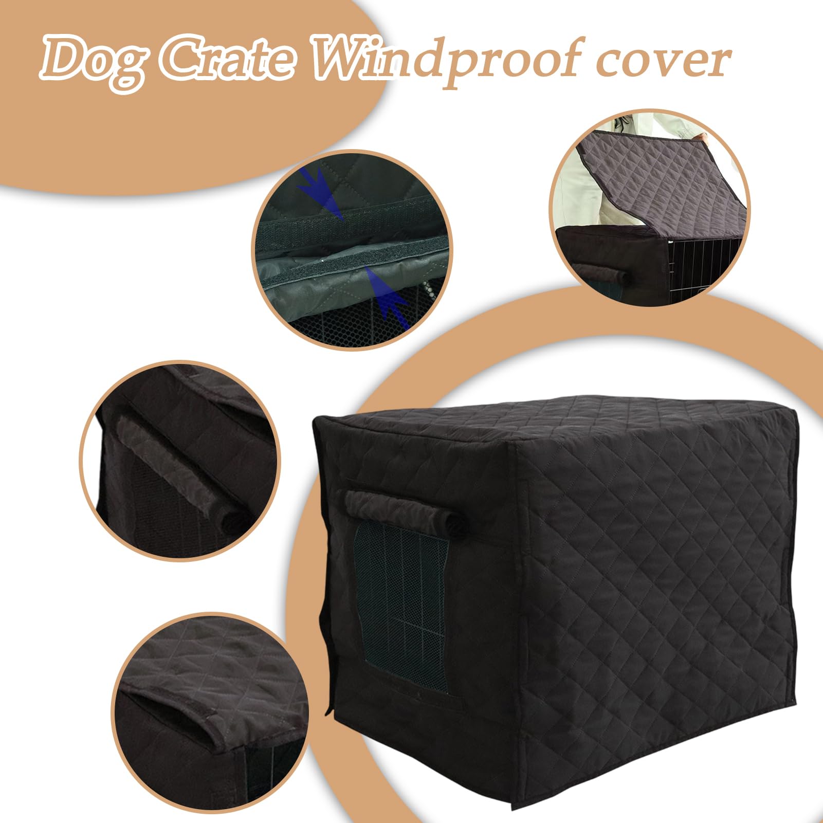 Fundas para jaulas de Perro, aisladas, Resistentes al Viento, protección anticongelante, Cubierta aislada para Perrera, para Mascotas, Cachorros, Gatos, pájaros, Invierno, Interior, Exterior, casa