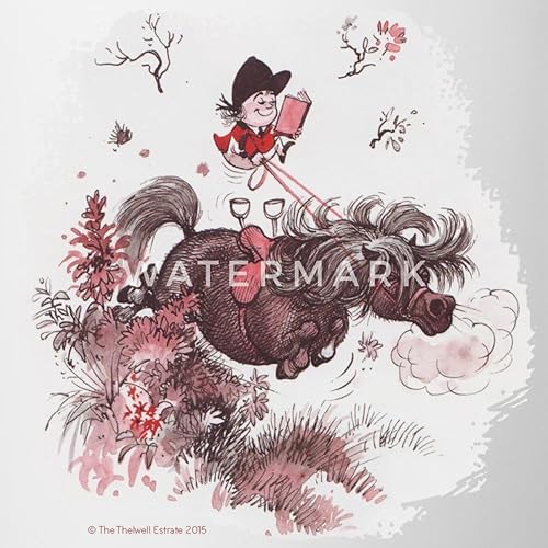 Miniatura 2 de Spreadshirt Thelwell - Taza de dos tonos con licencia de lectura ecuestre, talla única, blancorojo