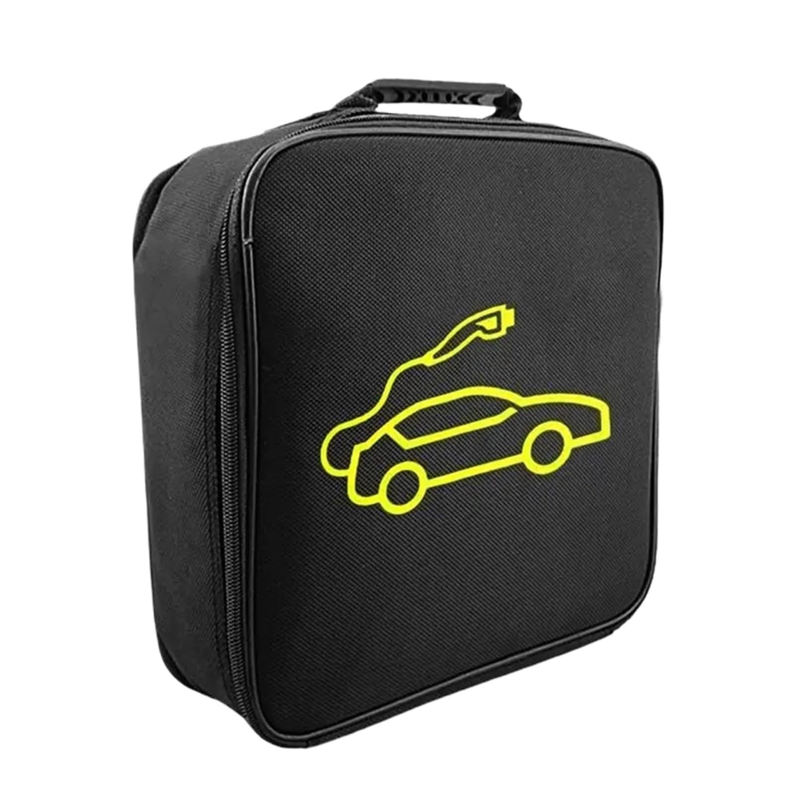 Bolsa para Cables De Ve Bolsa de Transporte for Cable de Carga de Coche, Organizador de Almacenamiento for Cable de Puente y Toma de Corriente for Cargador de Coche EV(Black-Square)