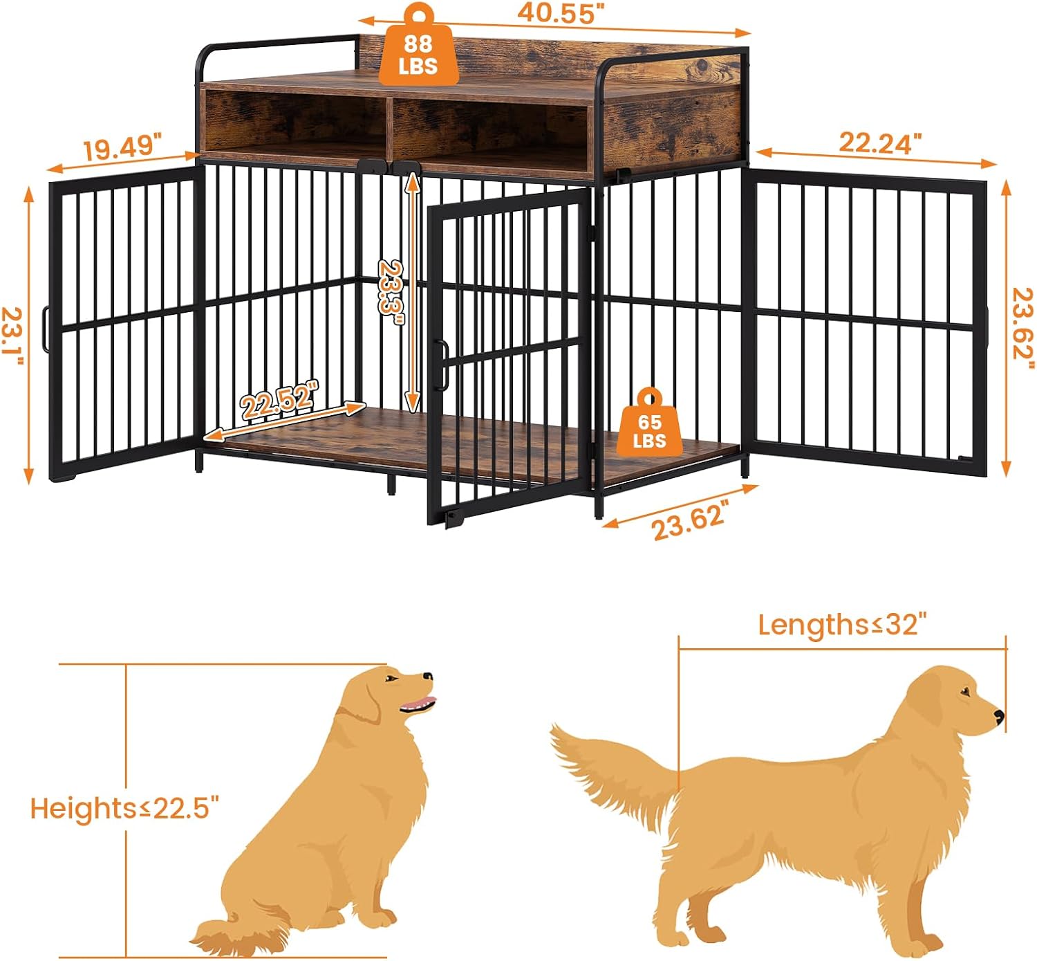 Large Furniture Dog Crate, Dog Kennel Indoor, Wood Comoros Ubuy