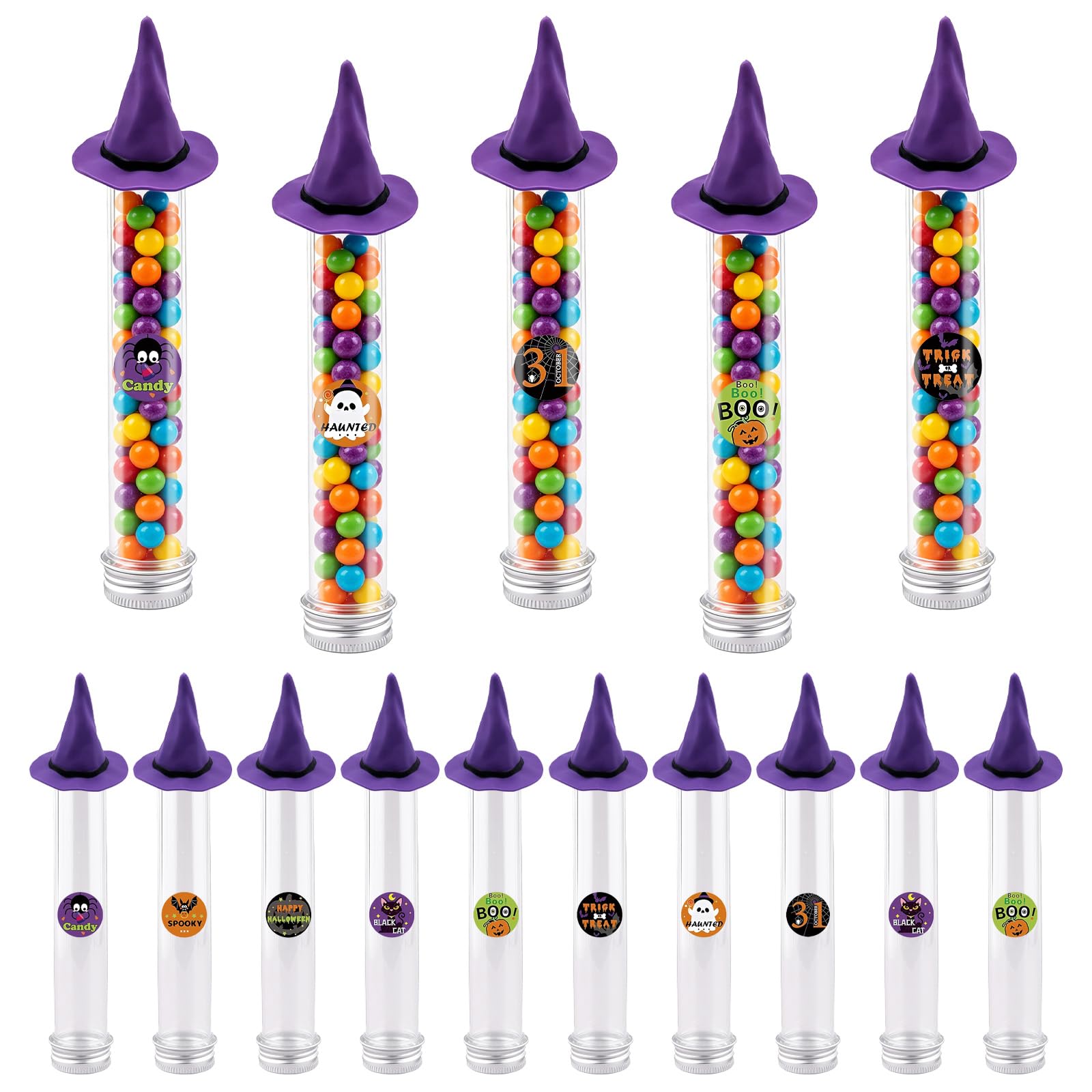 AWSOLAR 15PCS Halloween Sweet Boxes Empty Halloween Candy Tubes
