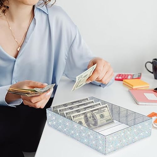 Miniatura 7 de XUWAIDSGN Organizador de dinero de diamante acrílico grande de 8 secciones transparente para dinero económico, organizador de bandeja de