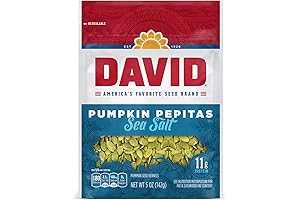 DAVID Seeds Sea Salt Pumpkin Pepitas Seeds, Roasted and Salted, Satisfying Snack
