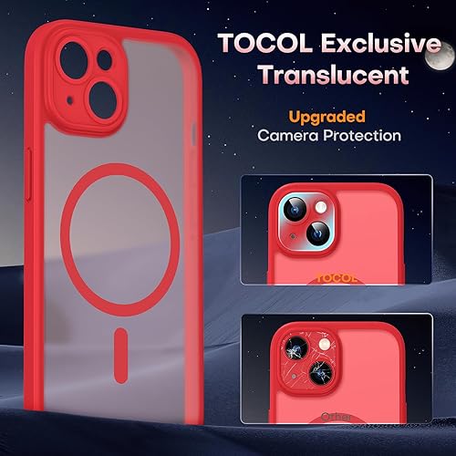 Miniatura 322 de TOCOL Funda magnética 3 en 1 para iPhone 15 Pro, mejorada [protección completa de cámara] con 2 protectores de pantalla, compatible con MagSafe, Gris