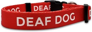 Red Deaf Dog Collar Large
