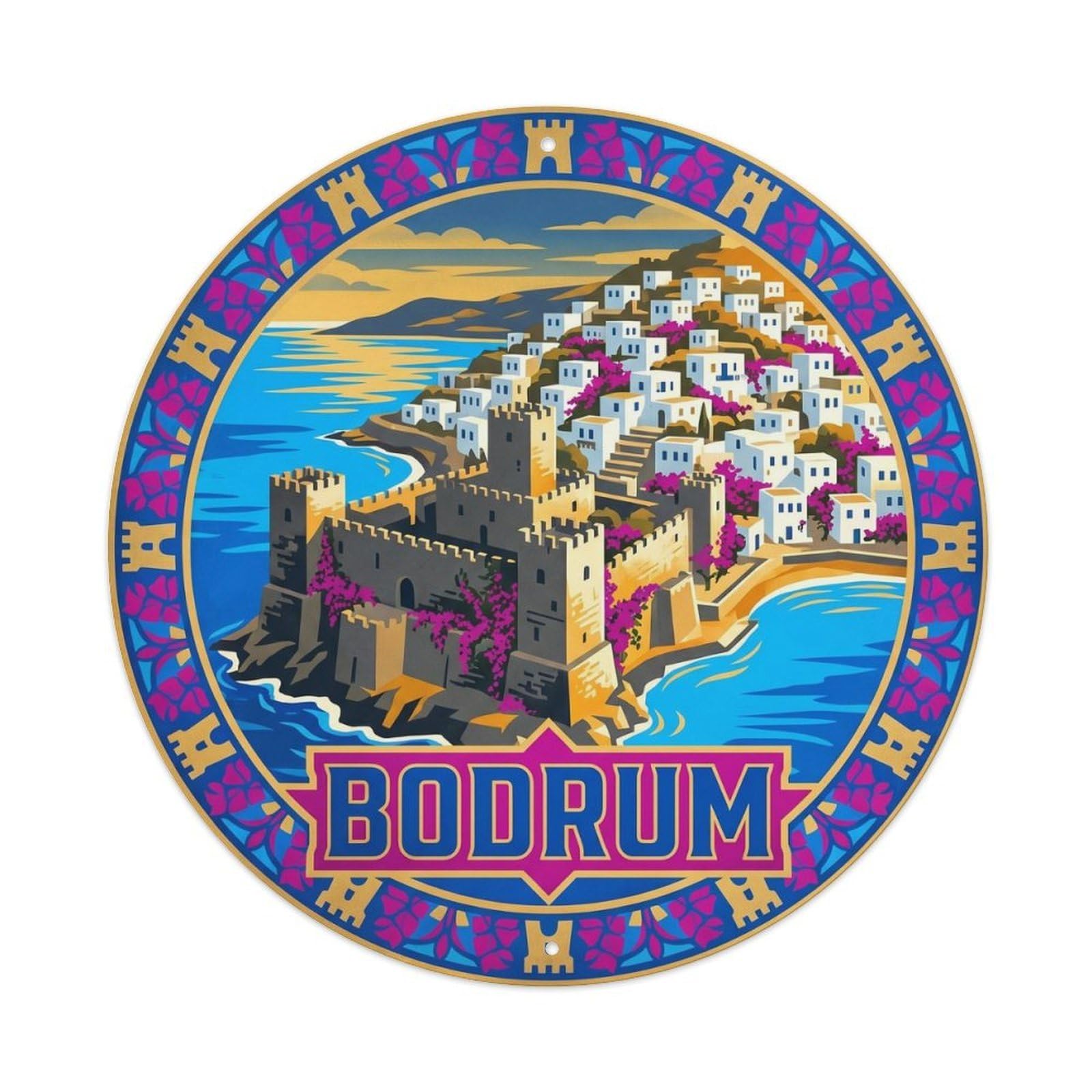 Bodrum Castle Aegean Coast Turkey Landmark Metal Tin Sign