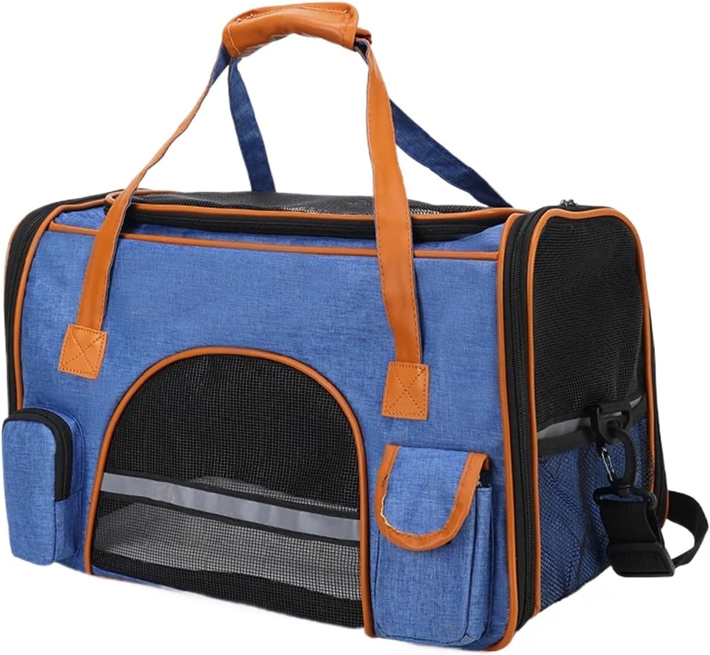 Compatible for Cats and Dogs, Portable Folding Pet Outdoor Bag, Breathable Small Travel Carrying Bag(S-Blue)