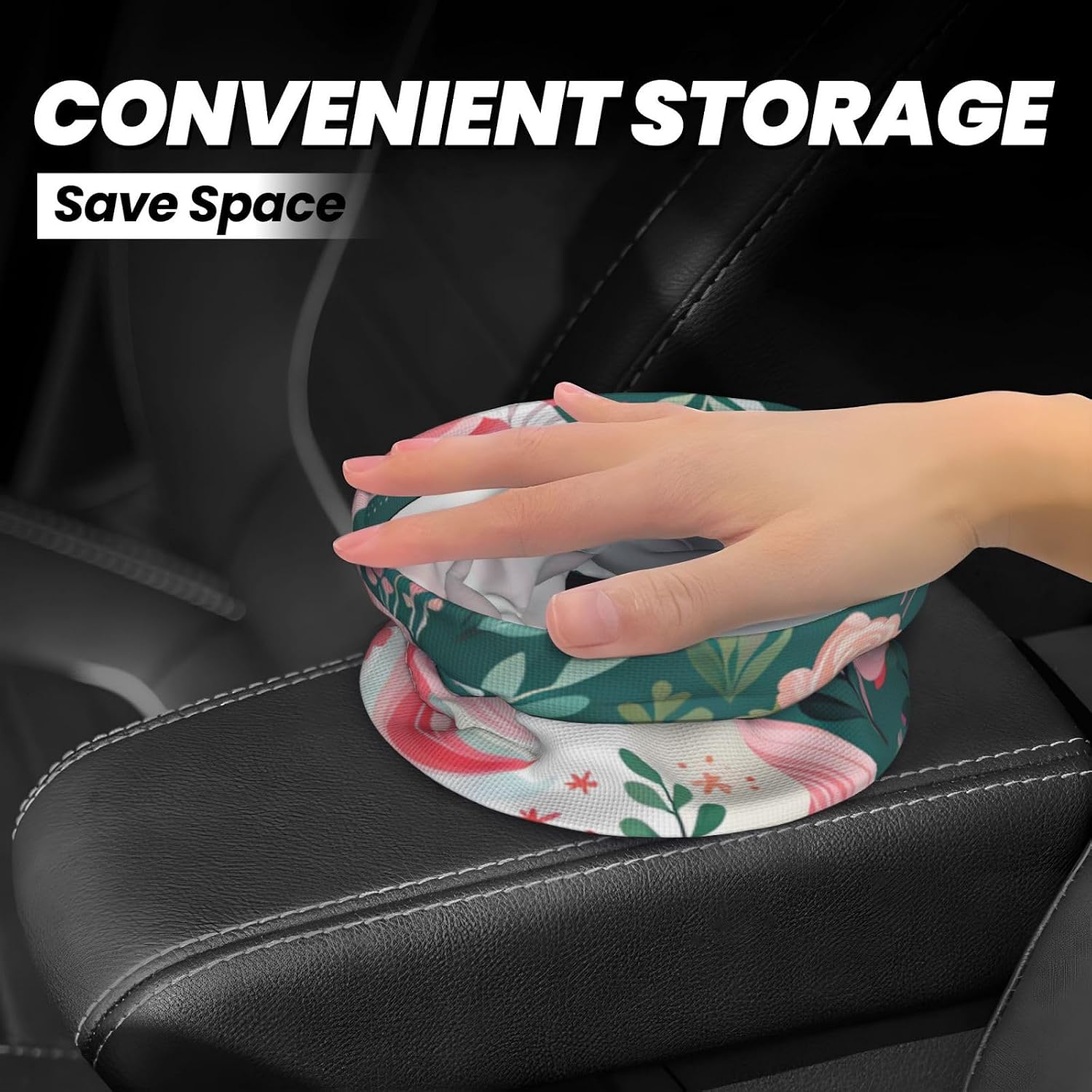Unicorn with Pink Hair Hanging car Trash can, Foldable car Trash can, car Storage Box Accessories, Suitable for Travel SUV Truck Sedan image 4