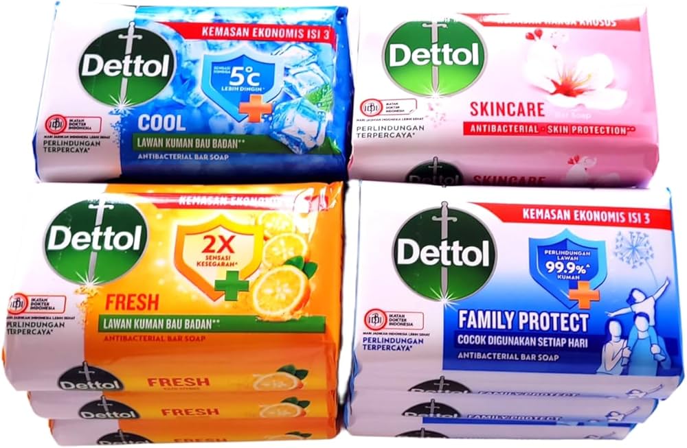 Dettol Bar Soap Bundle – 12 piece x each 100g – Variety Pack with