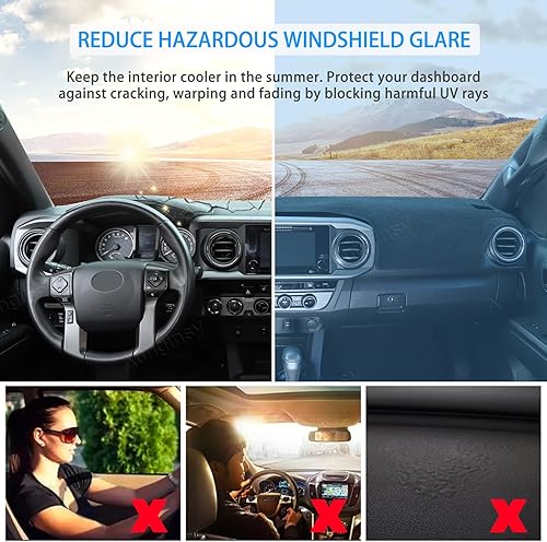 Vista 32 de Aunginsy Parasol para parabrisas delantero de automóvil compatible con Toyota Tacoma 2006-2025, parasol plegable y reflectante para protección Plata