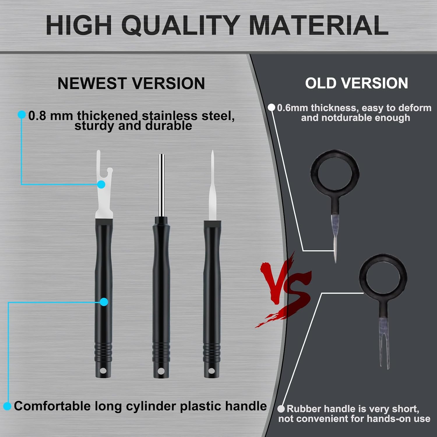 Terminal Removal Tool Kit 18 Pcs Depinning Tool Kit for Automotive Connector Pin Removal Tool Kit Electrical System Pin Release Extractor Wire Terminal Removal Tool Set for Most Connector Terminal