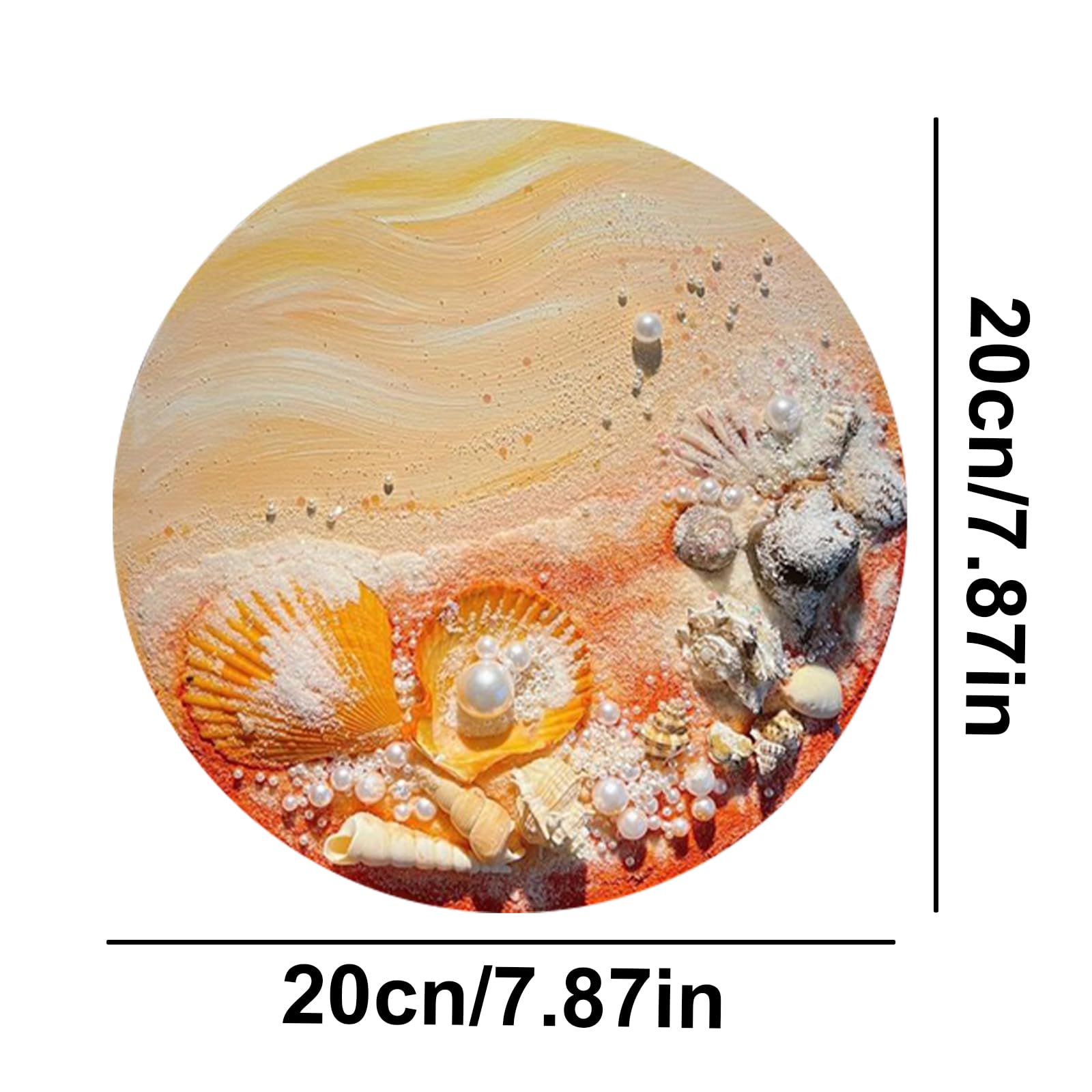 Orange Beach DIY Ocean Landscape Peinture à l'huile 20 x 20 cm Plage