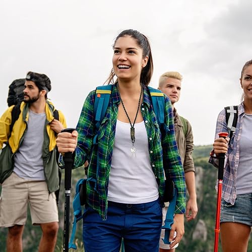 Miniatura 6 de Ouligay Cordón de paracaídas para el cuello para llaves, resistente trenzado 550, llavero para hombres y mujeres, con bandera de Estados Unidos,