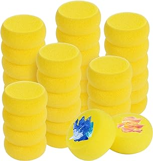 70 Pcs Round Painting Sponge 3Inch Yellow Synthetic Sponge Watercolors Artist Sponge for Painting, Ceramics, Pottery Clay Art Crafts Household Use