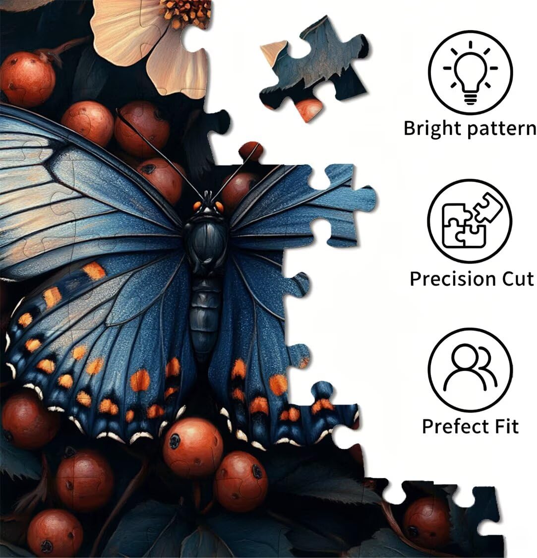 Puzzles 3000 Piezas, Puzzle Madera Mariposas Planta, n-251