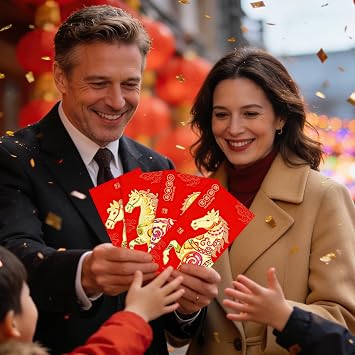 18 Pcs Chinese New Year Red Envelopes, Lucky Red Envelopes Chinese New Year 2026, Reds Envelope, Reds Pocket Hong Bao Gift, for Spring Festival, Lunar New Years Eve, Weddings, Birthdays, etc