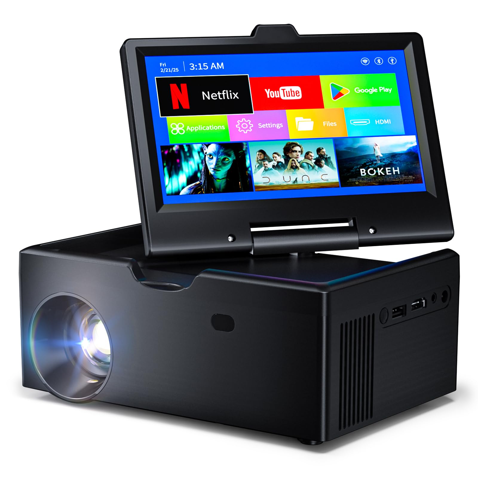 Small Smart TV Mini TV with 7-inch Touchscreen Built in Apps Support SD WiFi Bluetooth USB HDMI Input