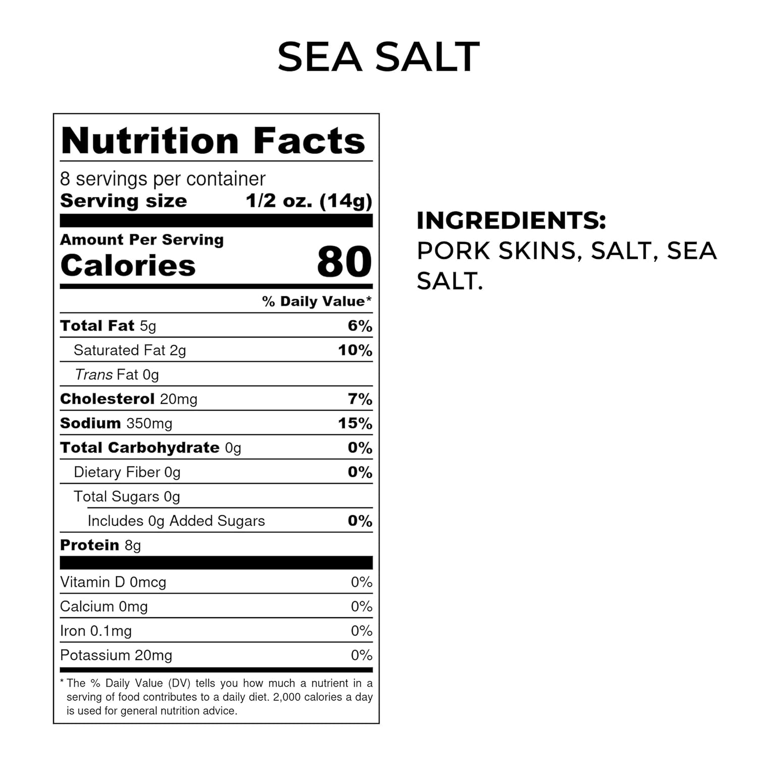 Rib Rack Pork Rinds, Sea Salt - 4 x 4 oz