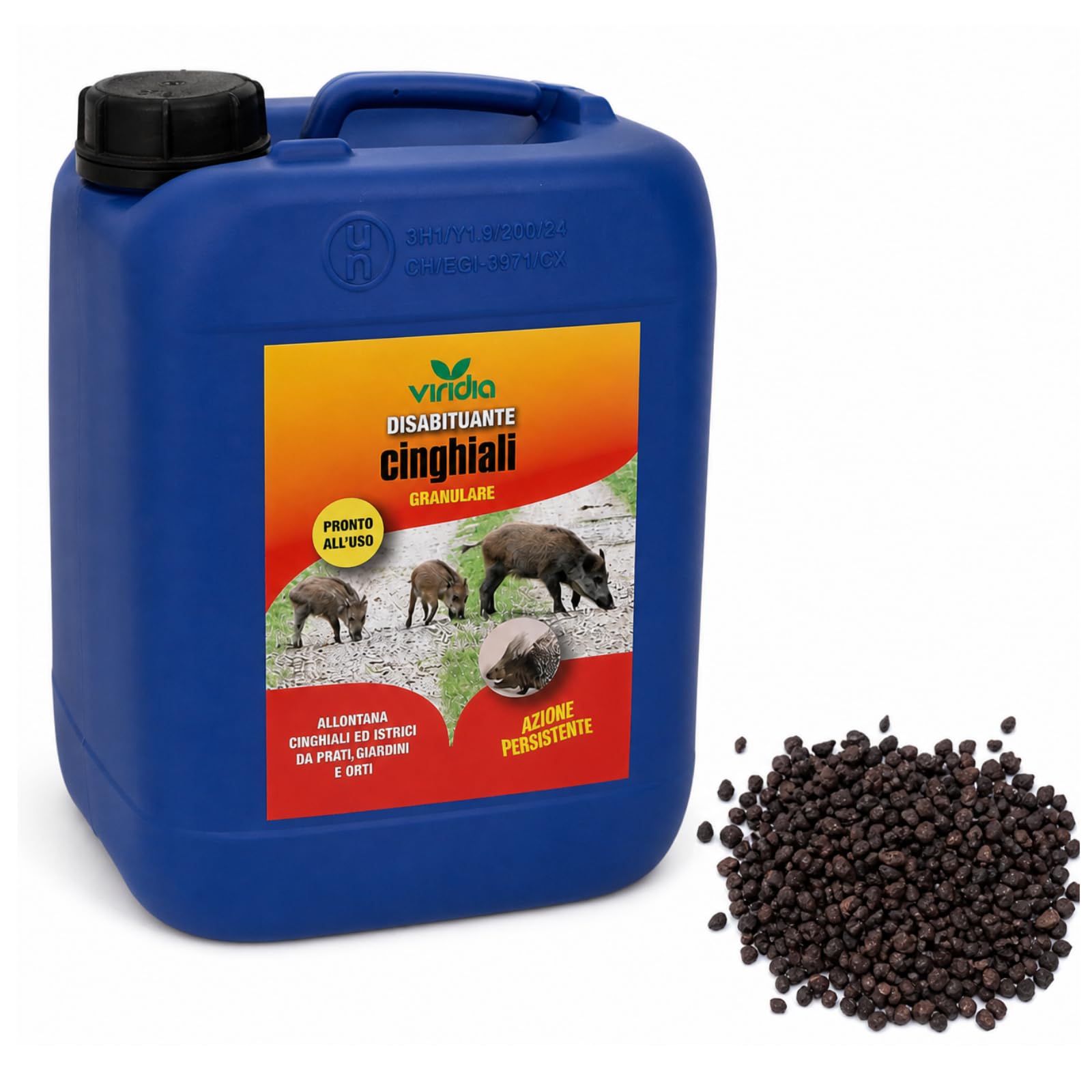 Cinghiale disabituante granulare 5000 ml Viridia - repellente in granuli profumati non graditi a cinghiali ed istrici