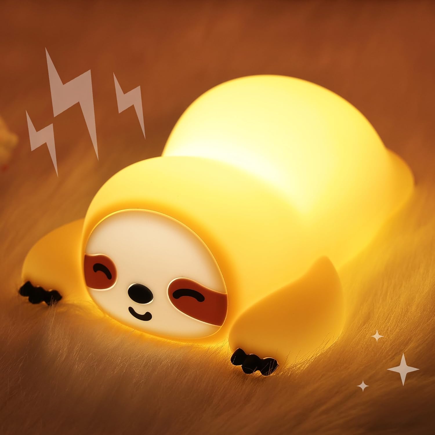 Sloth Night Light, Cute Squishy Lamp for Bedroom, Silicone Animal Dimmable & Timer Rechargeable Nightlight for Girls Boys Kids, Home Decor Christmas Birthday White Elephant Gifts - Image 8