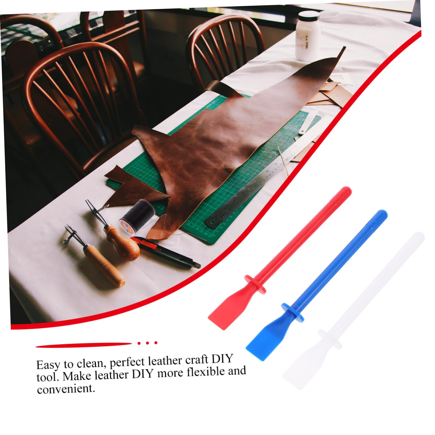 Applicatore di colla manuale da 180 ml, rullo applicatore di colla, spalmatore di colla per legno con supporto e interruttore di controllo del flusso per mobili da falegnameria legno pelle (3inches