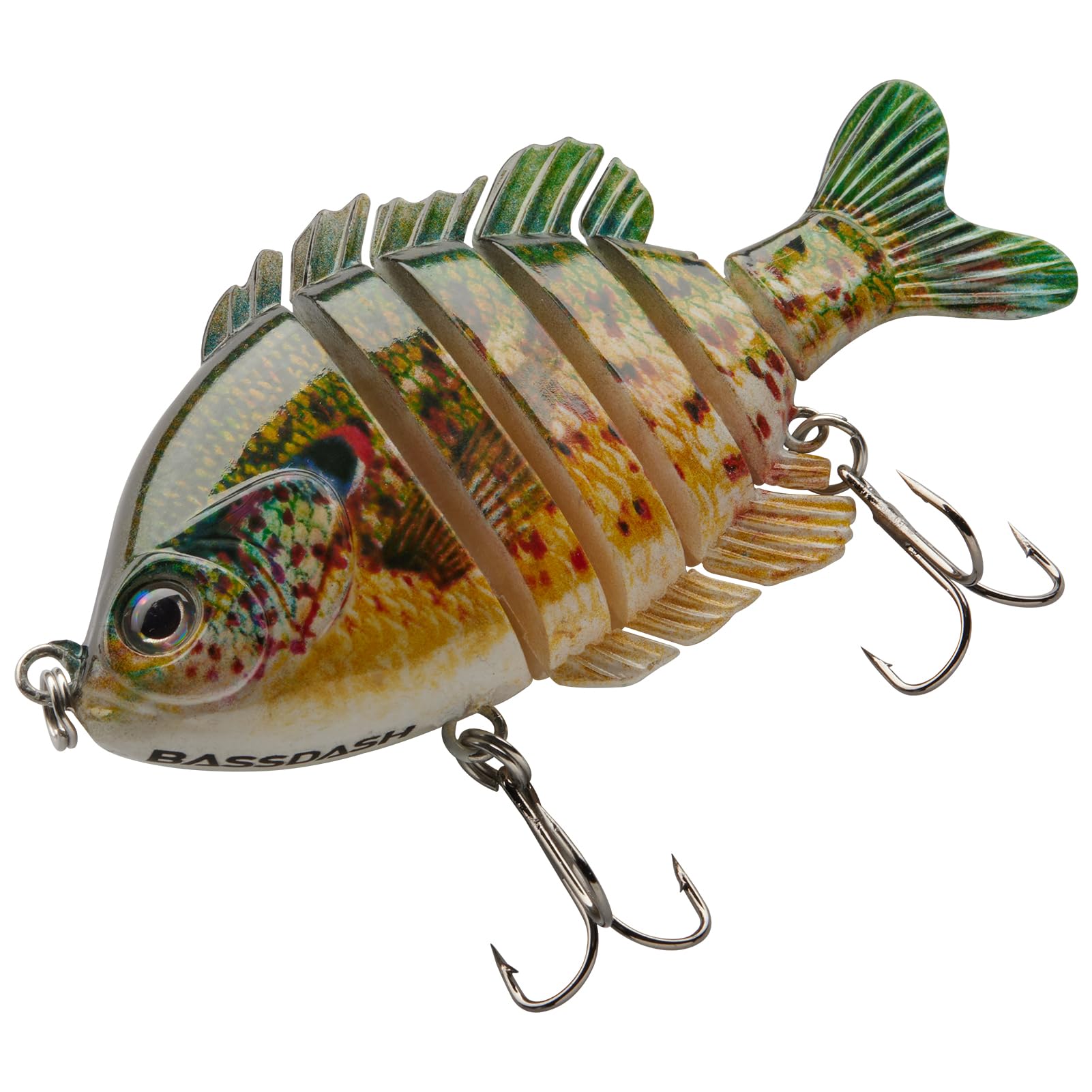 BASSDASH SwimPanfish - Leurres Swimbait Multi-Articulés en Forme de Crapet-Arlequin (Panfish) - Leurres de Surface Durs pour Bass et Eau Salée - Crankbait 3.5in / 0.85oz