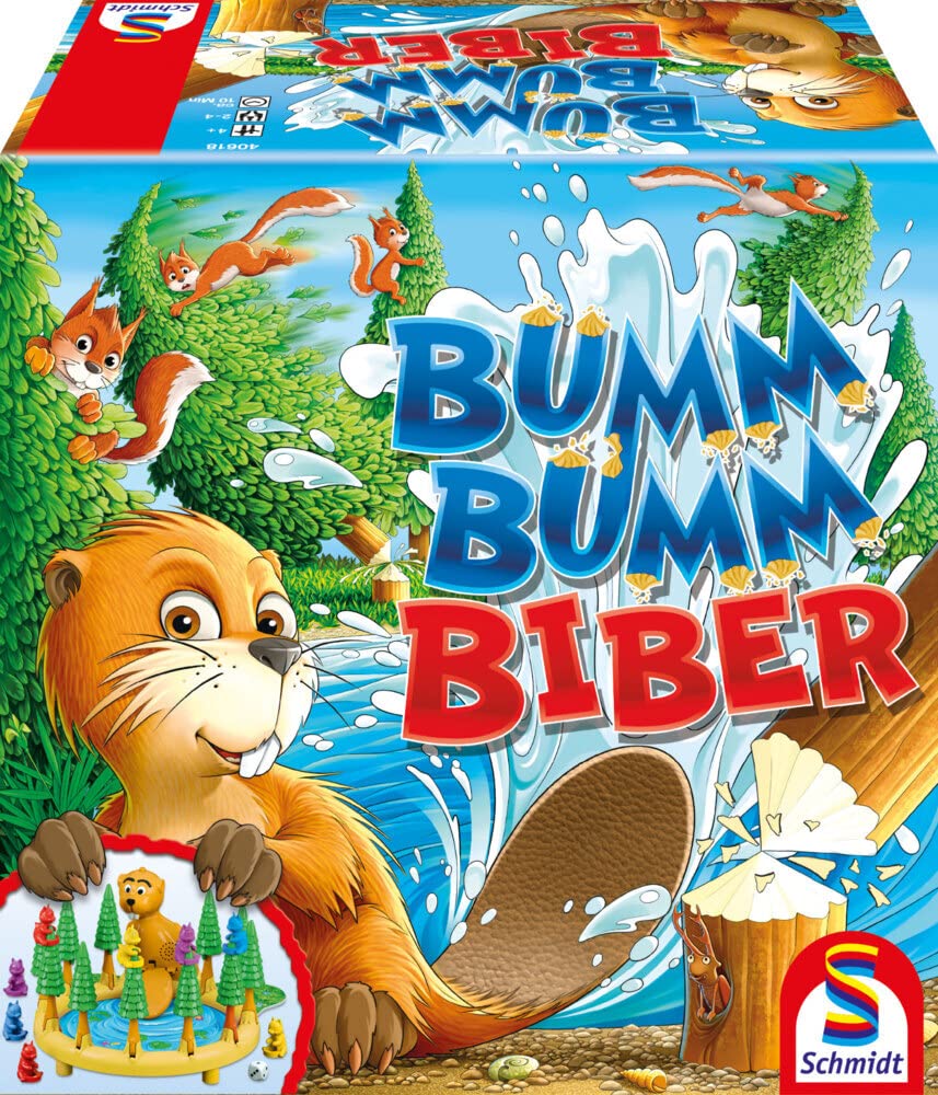 Schmidt Spiele 40618 Bumm Bumm Beaver, 3D Action Children's Game