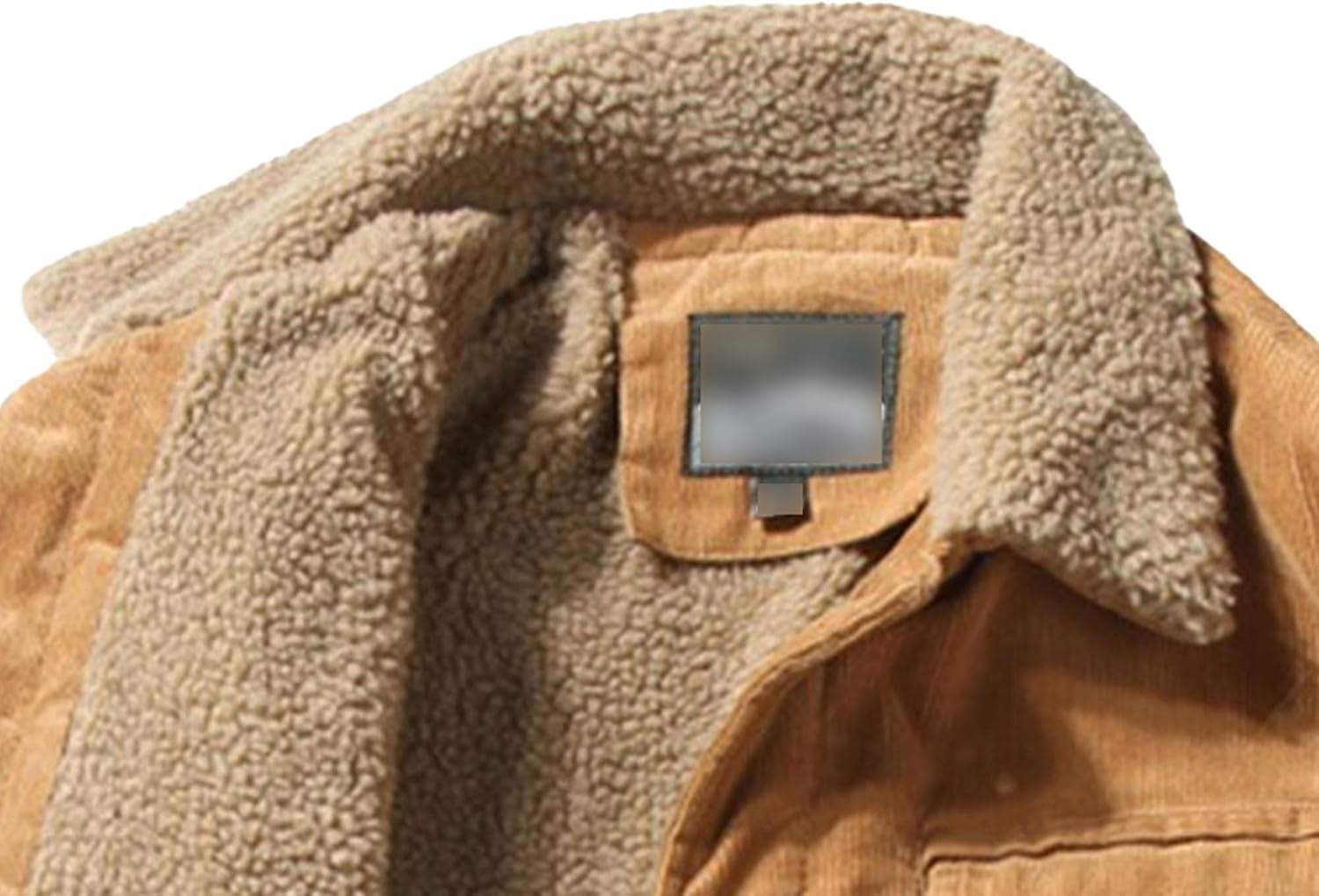 Men's Fleece Sherpa Lined Corduroy Trucker Jacket Warm Thickened Winter Coats Vintage Denim Lapel Button Coats