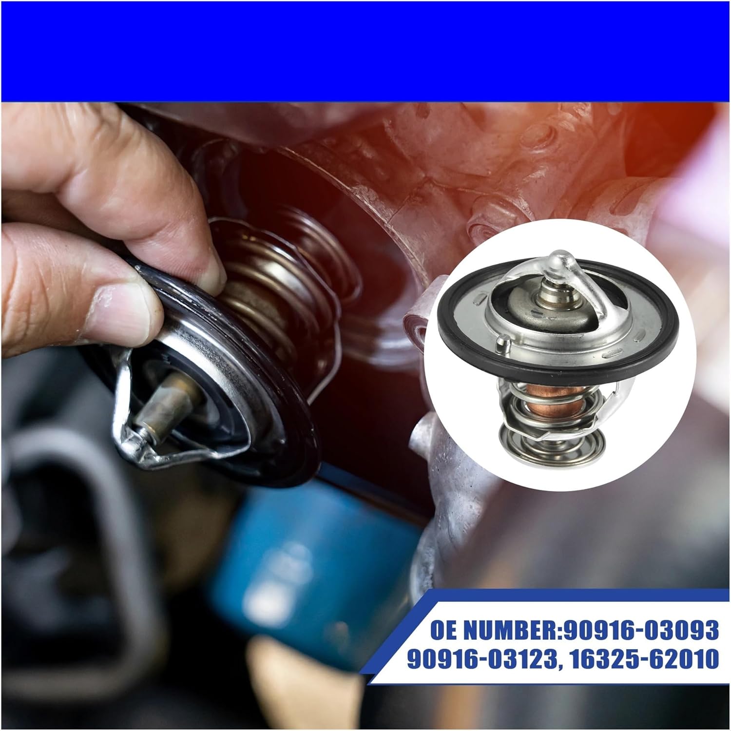 Thermostat Engine Coolant Replacement, Engine Thermostats, for Lexus, for IS300 M/T Base 2002 2003 2004 2005 90916-03093/90916-03123 Car Thermostat Auto Engine Coolant Thermostat