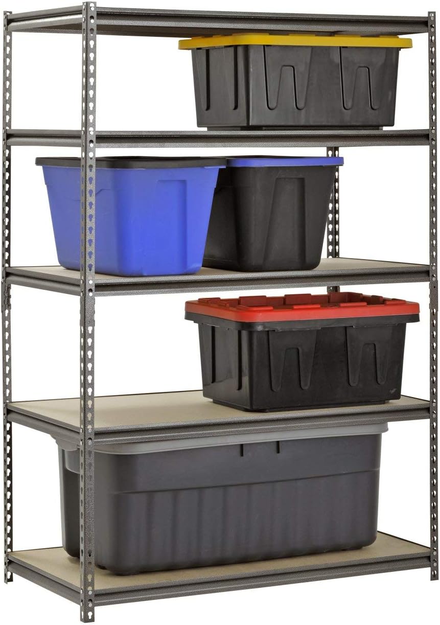 Hardware & Outdoor Heavy Duty Garage Shelf Steel Metal Storage 5 Level Adjustable Shelves Unit 72inch H x 48inch W x 24inch Deep Pack of 2 : Tools & Home Improvement