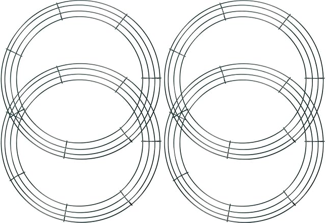 KAHEIGN 4Pcs Wire Wreath Frame, 12 Inch Wire Wreath Making Rings for Christmas New Year Valentines Decoration (Dark Green)