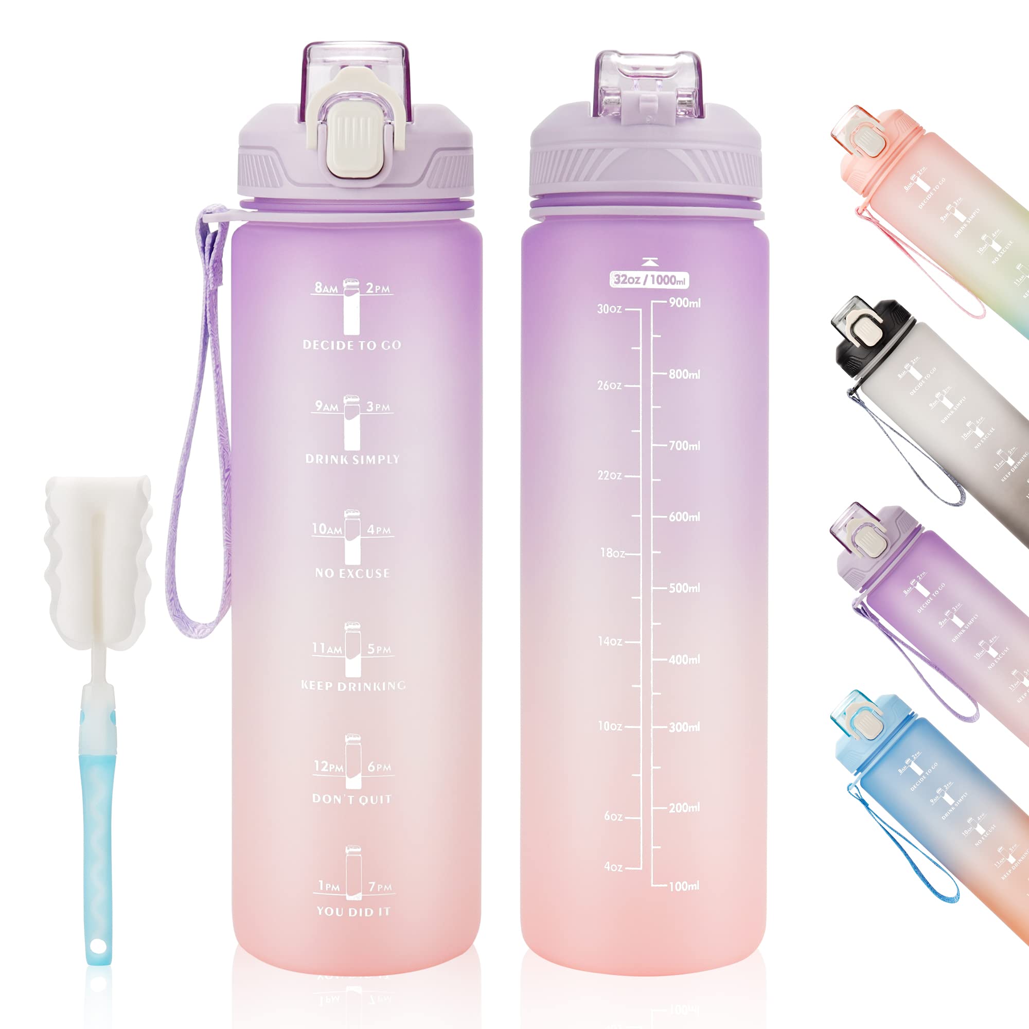 YC Kitchen Trinkflasche 1L – Wasserflasche 1L, auslaufsichere und BPA-freie Trinkflasche sport - Wasserflasche für Sport, Fitness, Kinder, Schule, Uni, Fahrrad, Outdoor