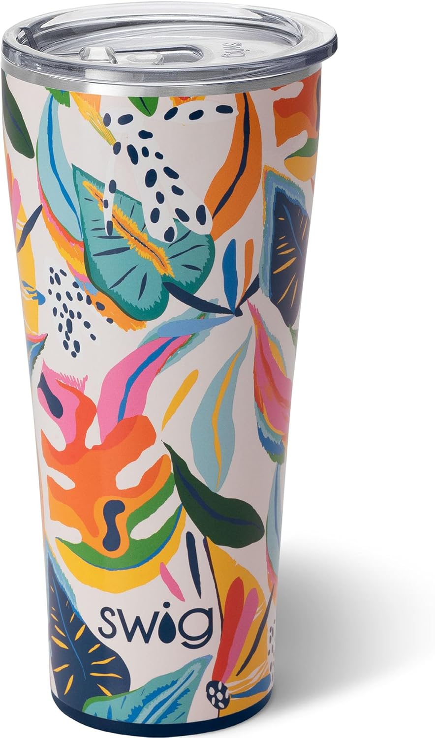 Swig Life 32oz Insulated Tumbler, Travel Coffee Tumbler with Lid, Cup Holder Friendly Travel Coffee Mug, Stainless Steel with Lid (Calypso)