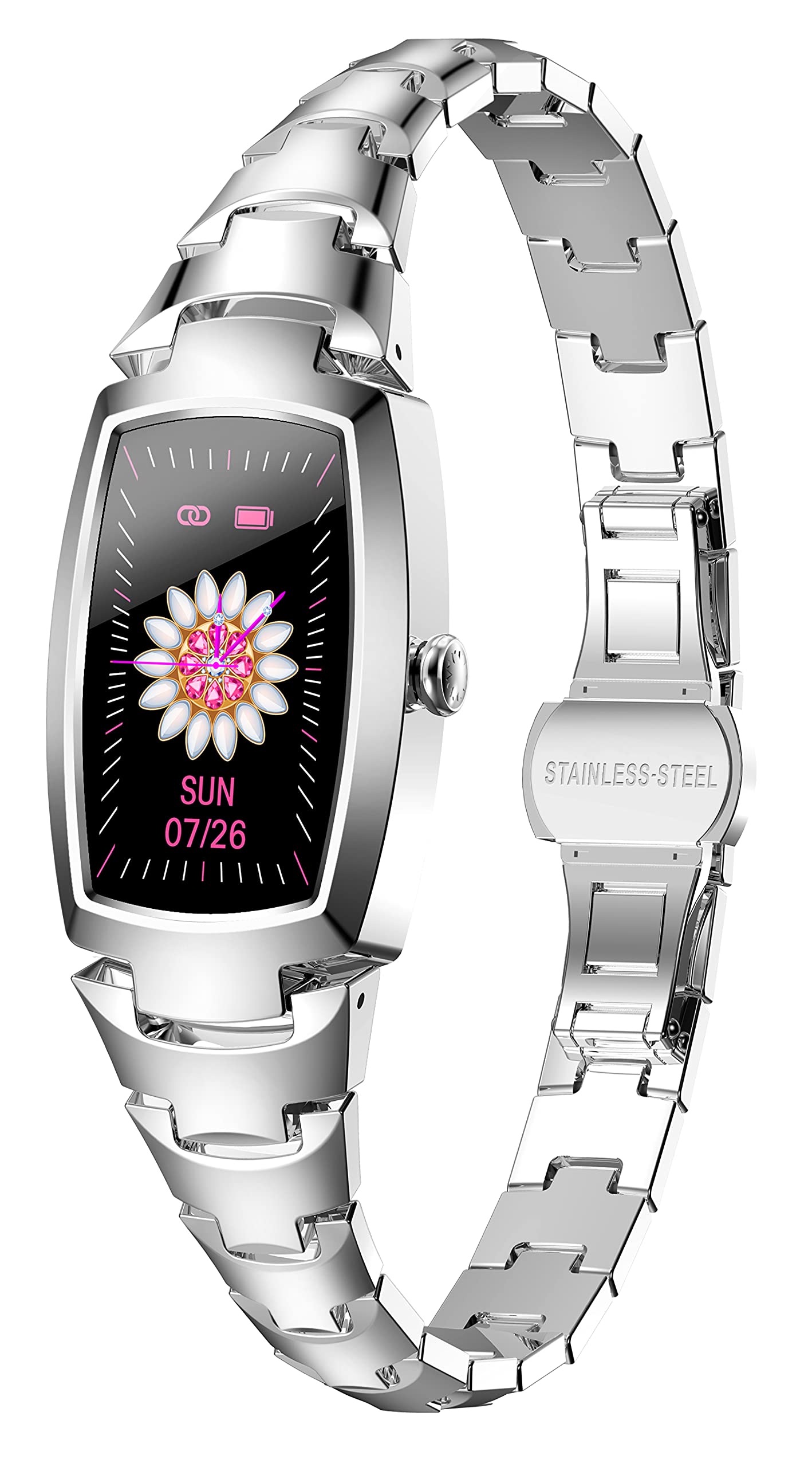 Smart Watch for Women Heart Rate Blood Pressure Message Reminder Calorie Step Counter Watch Exercise