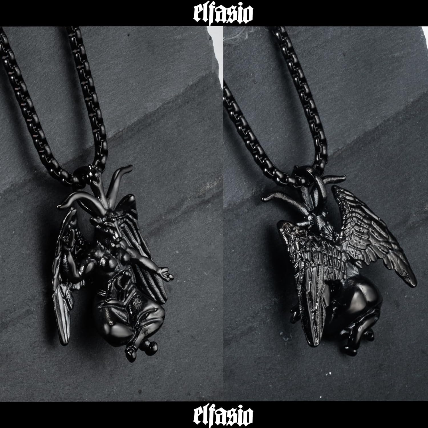 Satanic Necklace, Sigil of Baphomet Necklace, Stainless Steel Satan Church Jewelry, 3D Devil Demon Satan Goat Necklaces for Men Women - Image 2