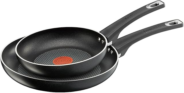 Tefal Jamie Oliver 2Pc Aluminium Non-Stick Coated Frying Pan Set Black Frypans
