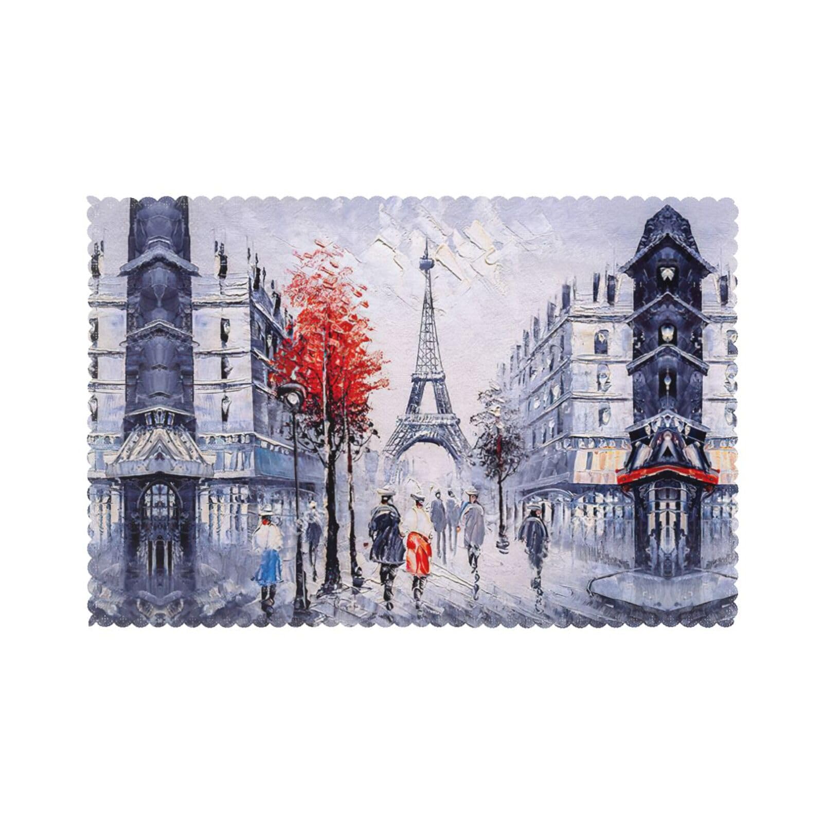 Set de table souvenir de Paris motif Tour Eiffel | Cadeau lot de 6