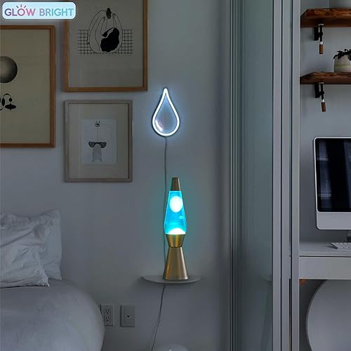 Miniatura 6 de Glow Bright Lámpara retro brillante de 16 pulgadas con base plateada, cera líquida azul y blanca, lámpara novedosa y decoración del hogar para