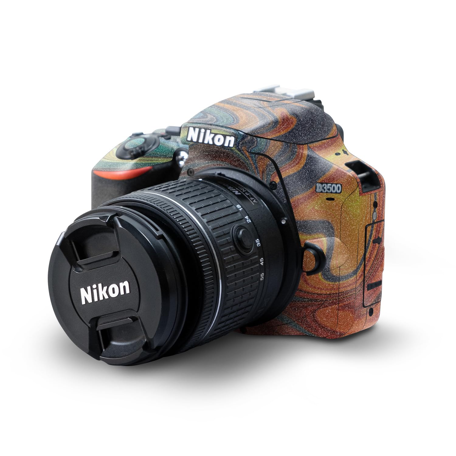 Glossy Glitter Skin Compatible with Nikon D3500 Camera - Lava Water - Premium 3M Vinyl Protective Wrap Decal Cover - Easy to Apply | Crafted in The USA by MightySkins