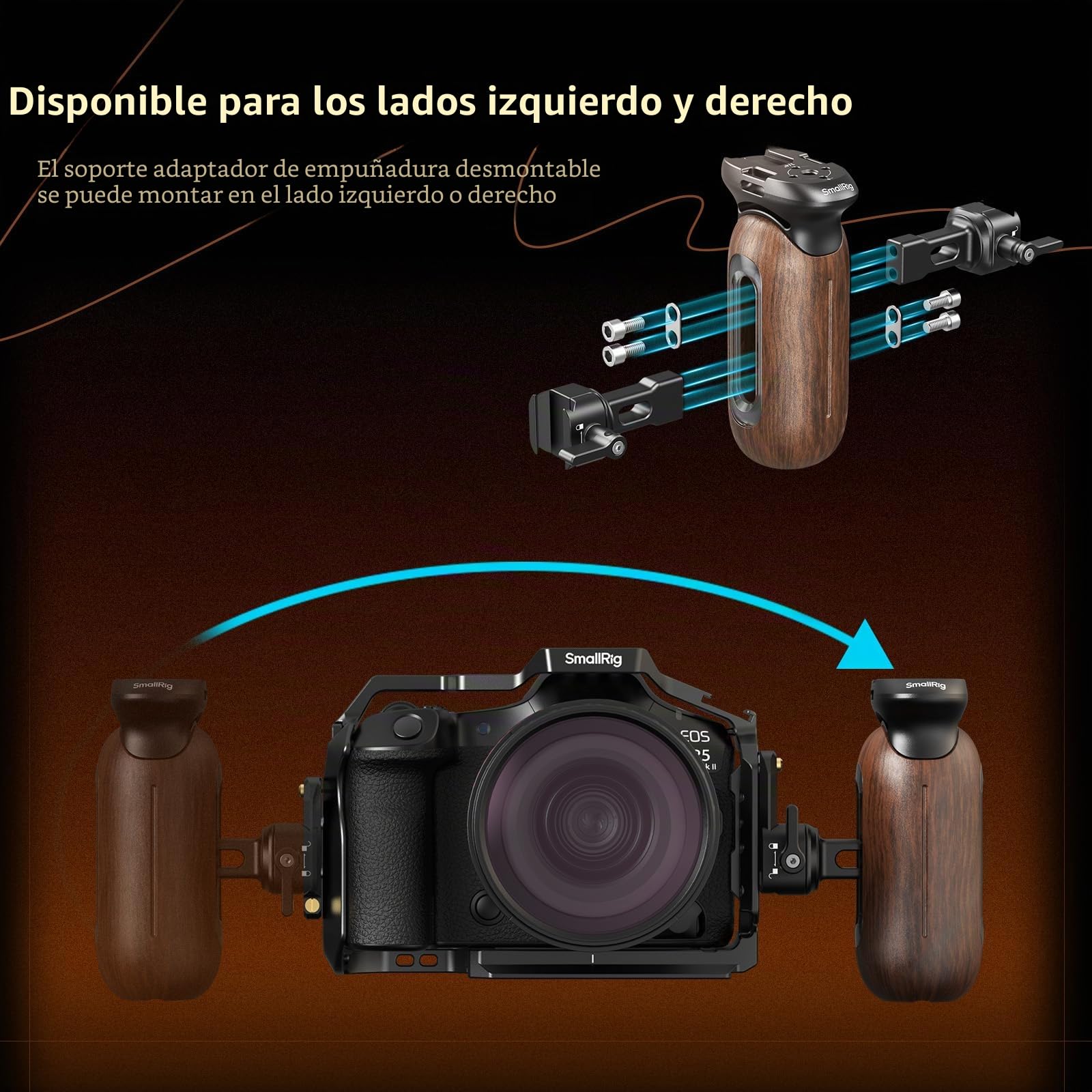 SmallRig Mango lateral de madera con abrazadera OTAN