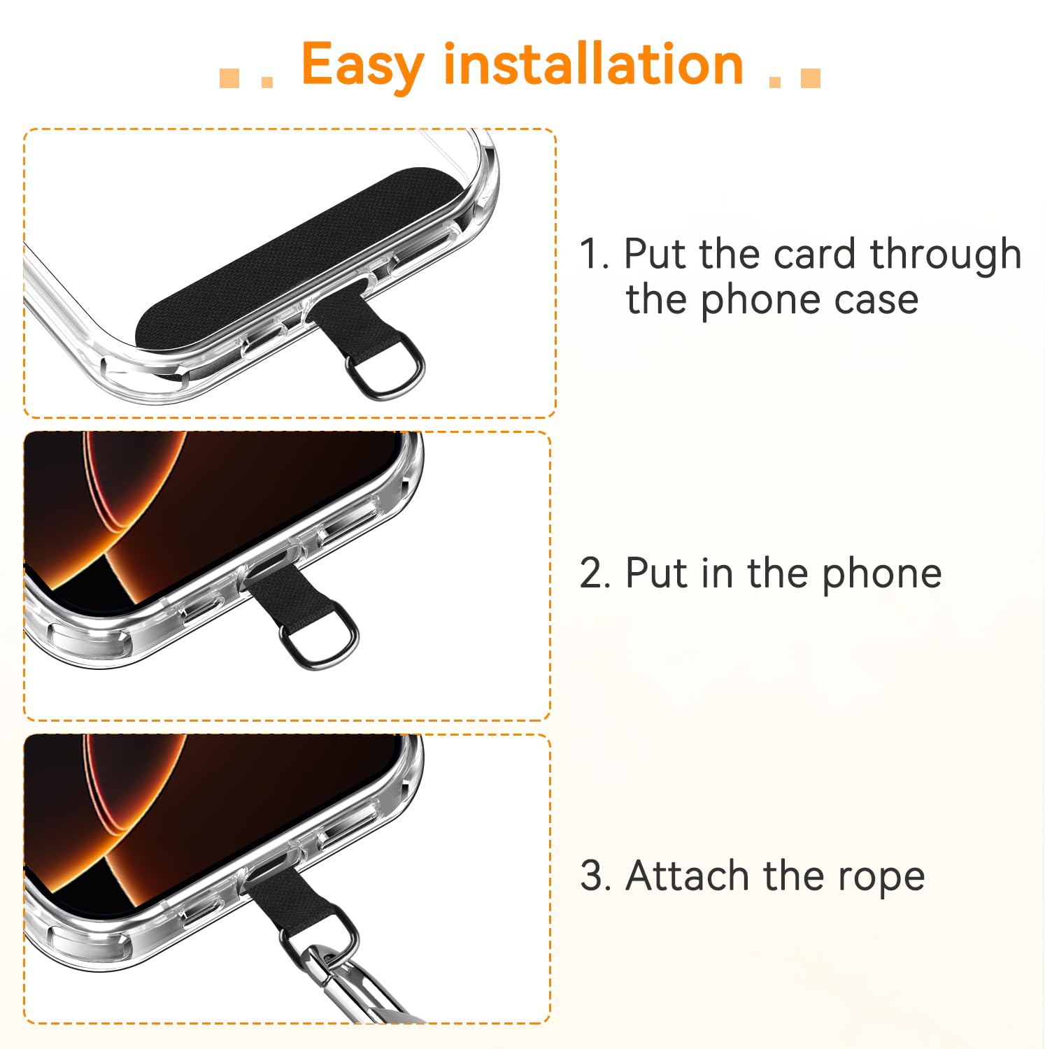 iVoler Cordino per Cellulare Universale con 2 pezzi Patch, Regolabile e Rimovibile Cordino Tracolla per Telefono, Adatto per iPhone Samsung Xiaomi e Qualsiasi Custodie per Smartphone - Oro