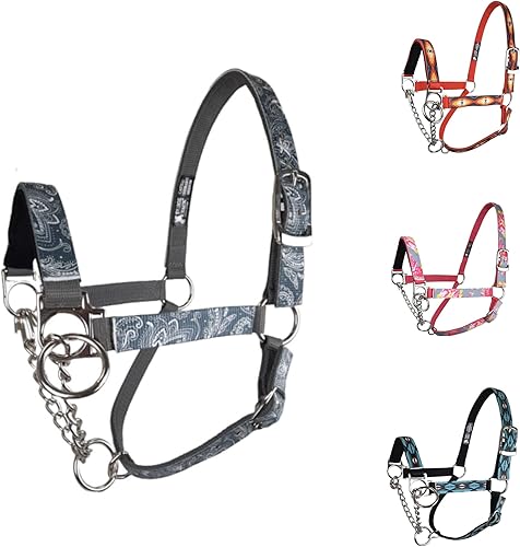 Tahoe Tack Cabestro de retención de ganado superpuesto de nailon con banda nasal acolchada - 6 meses de garantía