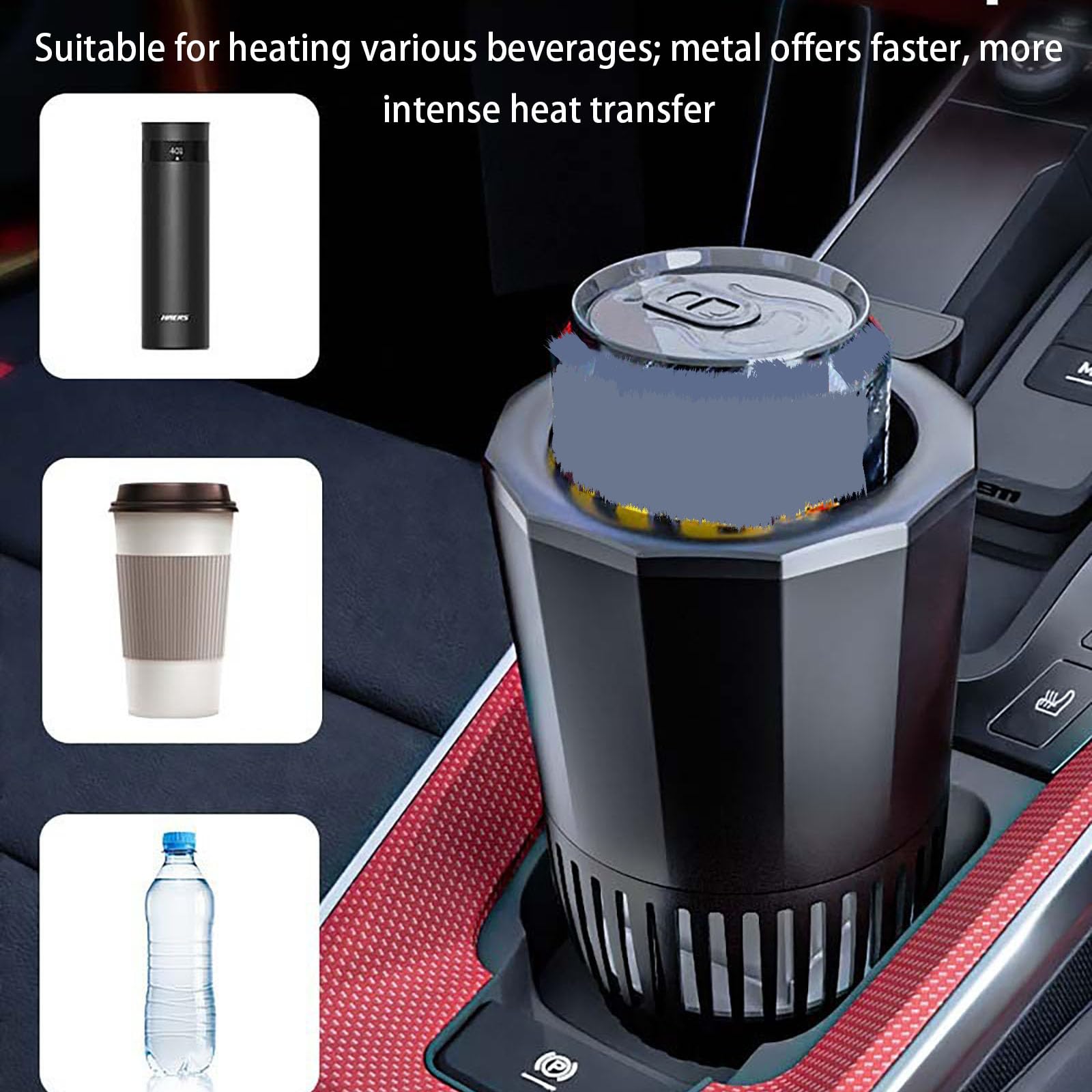 Portabibite Portatile Per Auto Caldo/freddo, Raffreddamento Rapido Fino A -9°C E Riscaldamento Fino A 60°C, Dispositivo Termoelettrico Per Auto, Ufficio E Casa,Pink 24V-19cm * 7cm
