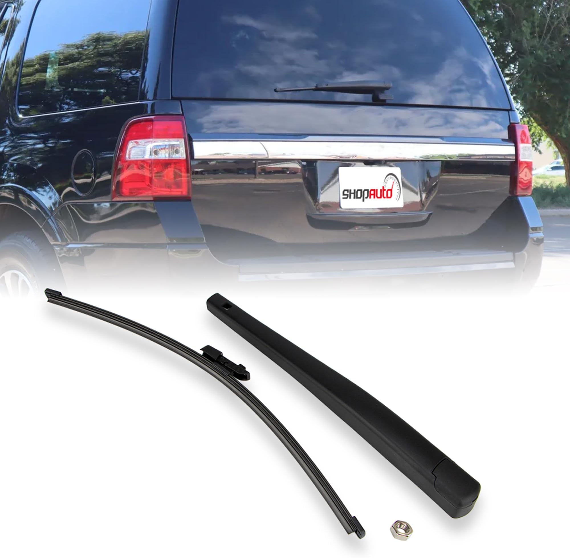 Rear Windshield Wiper Arm Blade Assembly Kit Compatible with Ford Expedition 2016-2017 Lincoln Navigator 2016-2017, Rear Window Wiper, Replacement 9L1Z17528CA