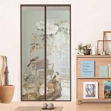 Mesh Magnetic Shielding Door, Self Closing Magnetic Curtain, Heavy-Duty Door Mesh Screen Window, Mesh Partition to Prevent Insects from EnteringColorColor11,Size100x210cm