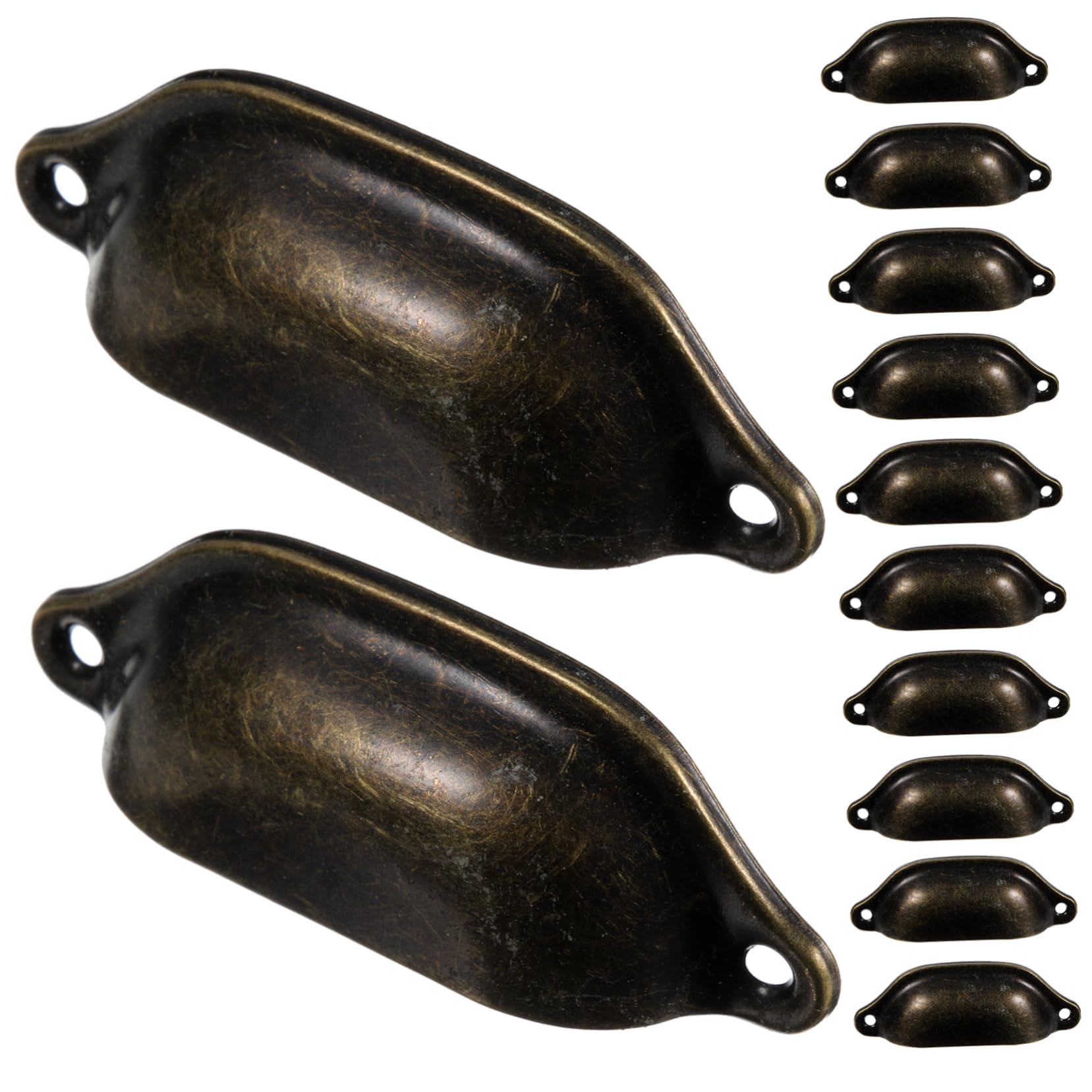 QUMIIRITY 12pcs Vintage Matte Kitchen Cabinet Handles Drawer Pulls Cupboard Handles Dresser Drawer Handle Closet Door Pulls Smooth Surface Edge Design Made of Brass