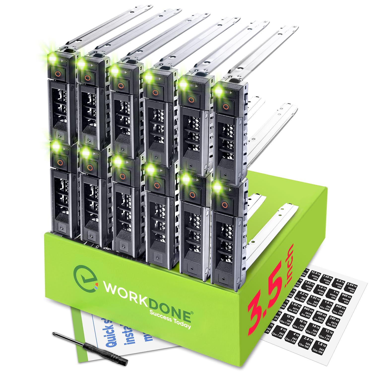 Amazon.co.jp: WORKDONE 12パック - 3.5インチ HDDキャディ - Dell